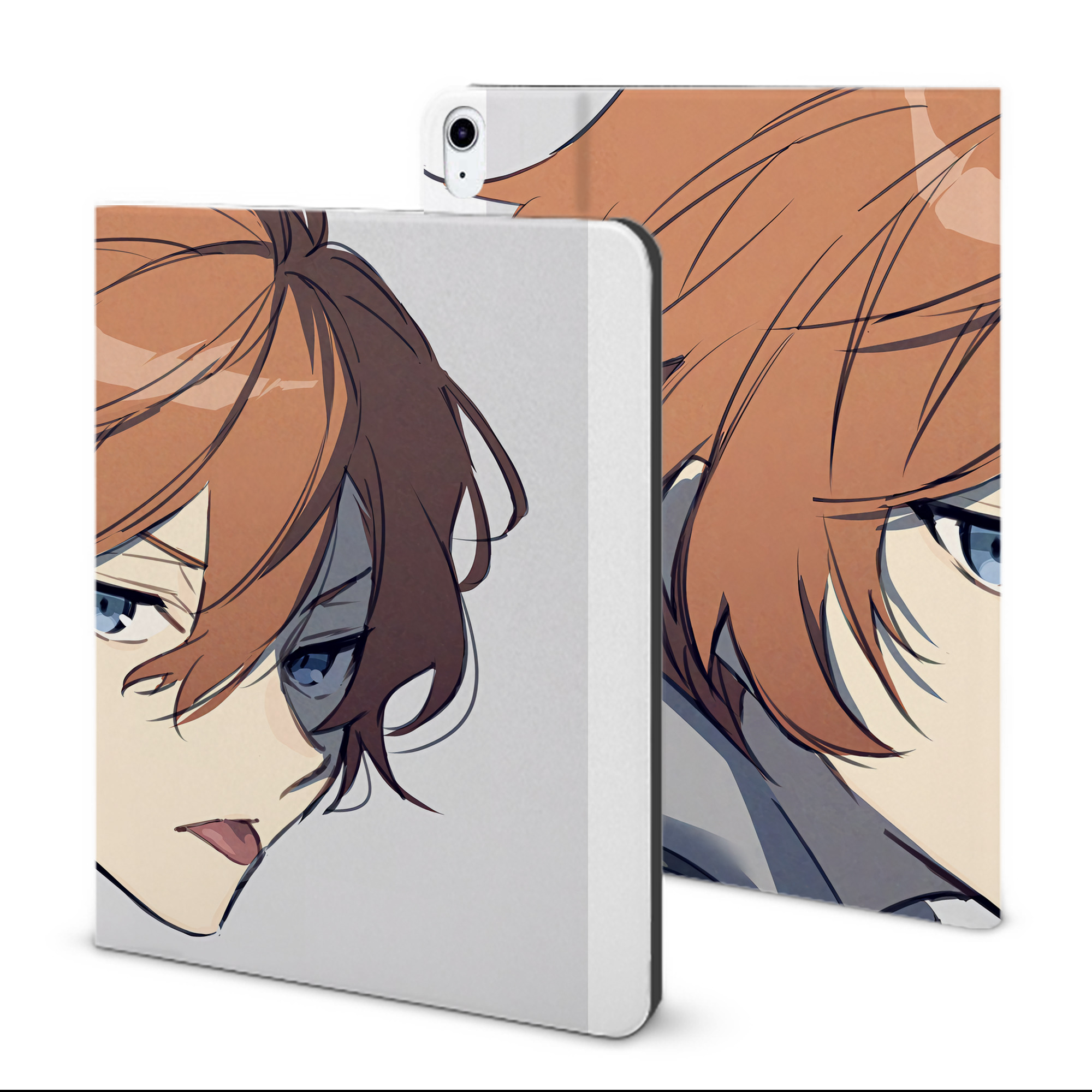 （画像用） 文豪ストレイドッグス Bungo Stray Dogs IPad ケース ブック型 PUレザー TPU 耐衝撃 軽量 薄型 ペン収納なし 全面保護 IPad 各モデル対応